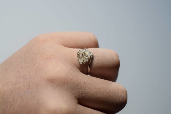 engagement ring, boho wedding ring, rough diamond ring - Picture 4 of 6